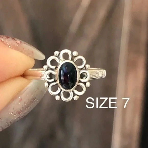 SIZE 7 Authentic Ethiopian Opal Solid 925 Sterling Silver Ring - Picture 1 of 4